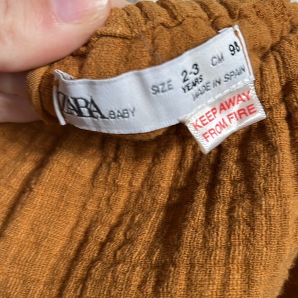 Zara - Burnt orange gauze dress - 2T - Picture 2 of 3